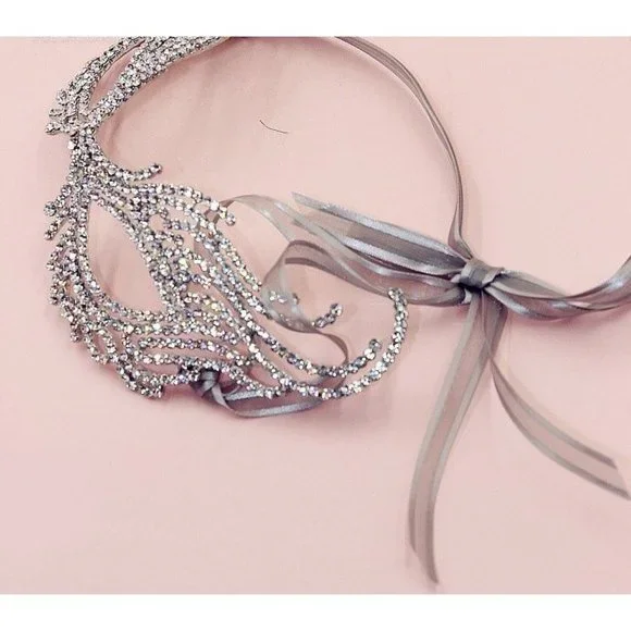 NWT Sparkling Swarovski Bling Crystal Rhinestone Mask Halloween Costume … - Picture 5 of 5
